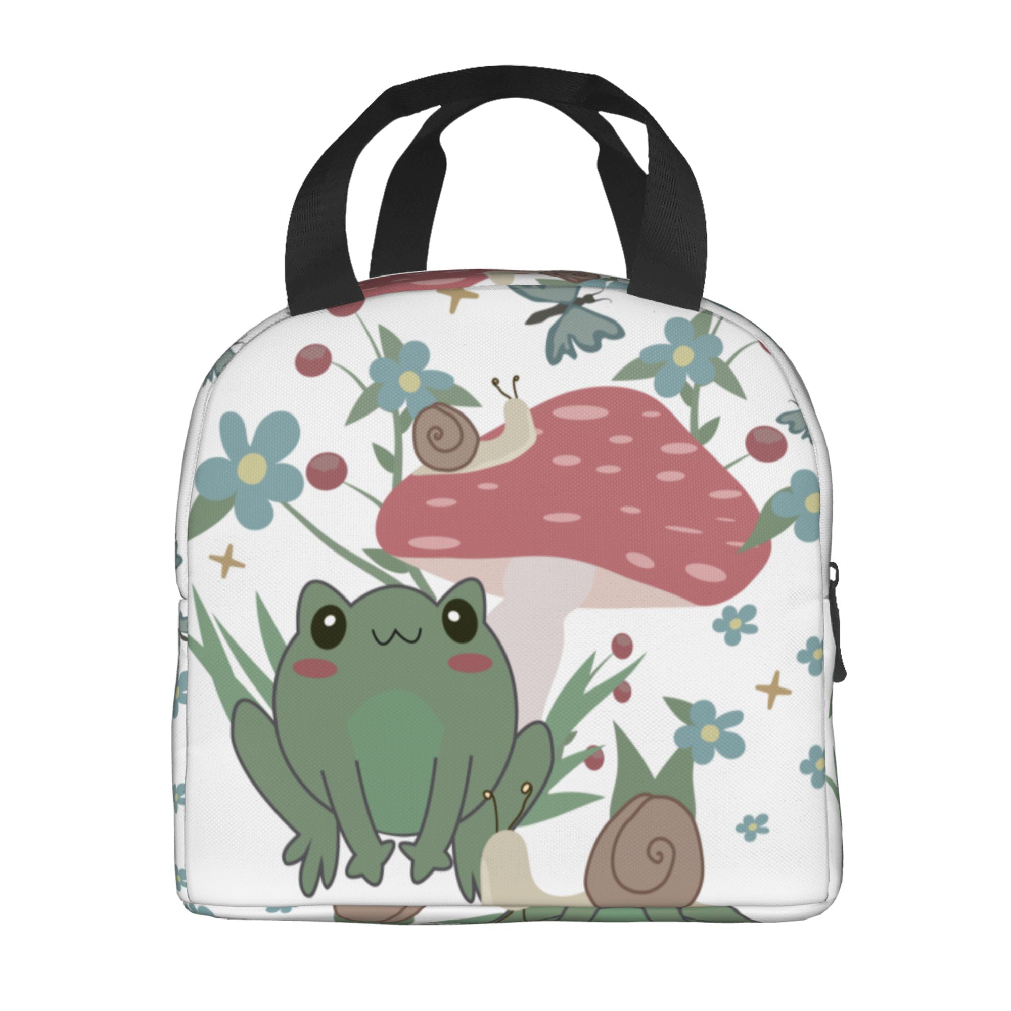 Frog Sac Kids Lunch Bag for Girls, Reusable Insulated Preppy Tie Dye Glitter Varsity Letter Patch Lunch Box, Cute Soft Back T