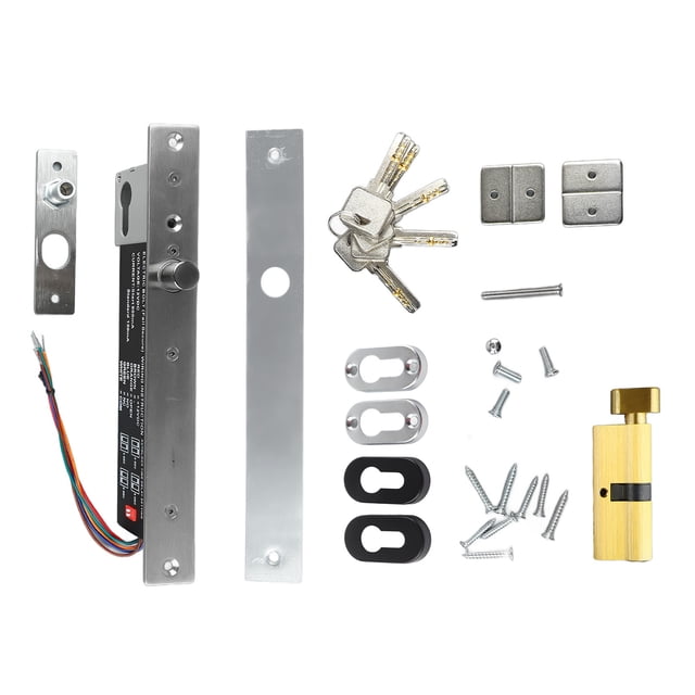 Cerradura de perno eléctrico DC12V con llave, protección de circuito de tipo estrecho, cerrojo de mortaja eléctrico para puerta de madera y puerta de vidrio