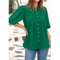 thumbnail image 4 of Blusa PRETTYGARDEN para mujer, verano 2025, manga corta, verde, 4 of 8