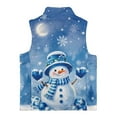 thumbnail image 5 of Pzuqiu Christmas Snowman Kid Outerwear Vest Size 3 Toddler Girl Clothes Fashion Zipper Winter Sleeveless Jacket with Pockets Lightweight Fall Outerwear Versatile for Girls, 5 of 7