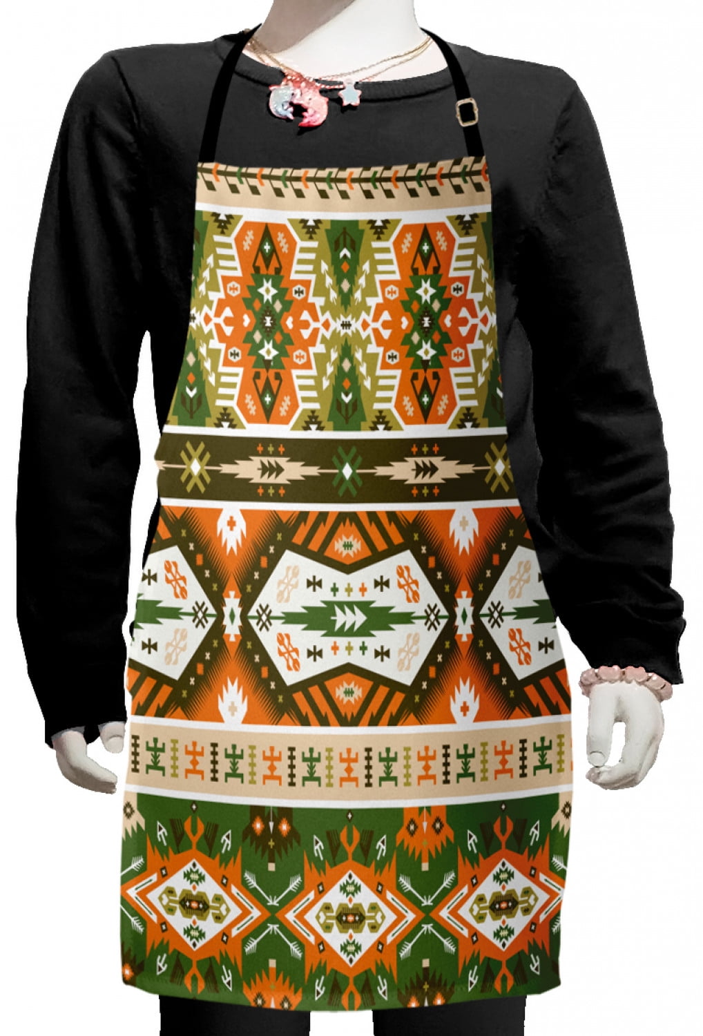 Download Tribal Kids Apron, Vector Design with Aztec Mayan Culture Style Stripes Shapes Print, Boys Girls ...
