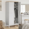 thumbnail image 4 of vidaXL Wardrobe FLORO Gray 30.3"x20.9"x67.3" Solid Wood Pine, 4 of 10