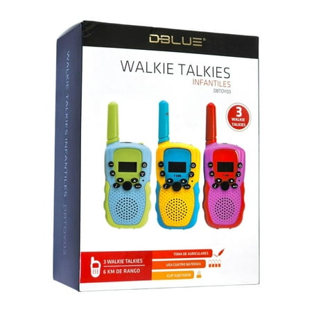 DBLUE Juguete Walkie Talkie 3 Colores Infantil 6Km Dblue