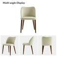 thumbnail image 5 of Dining Chairs Set of 2 Fabric Upholstered Armless Accent Side Chair Solid Wood Legs Curved Backrest Home Kitchen Living Room Bedroom Ivory, 5 of 10