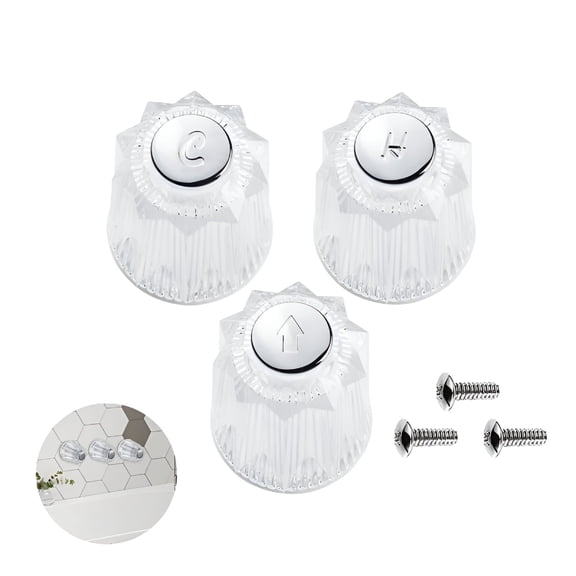 HIBIBUD Bathtub Faucet Handles Knobs, 3 Pieces Bathtub Knobs Replacement, Bathtub Shower Faucet Handle Remodel Trim Kit Include Hot Cold