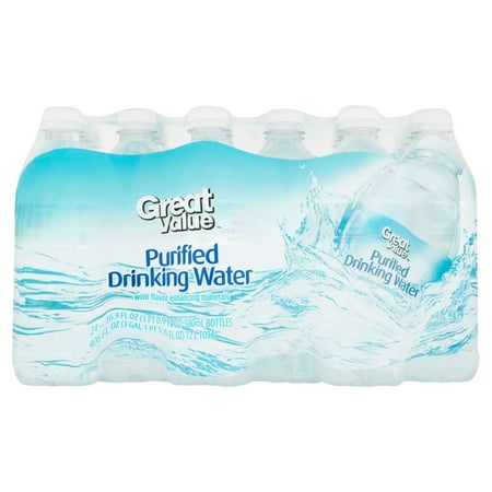 Great Value Purified Drinking Water, 16.9 Fl. Oz., 24 Count