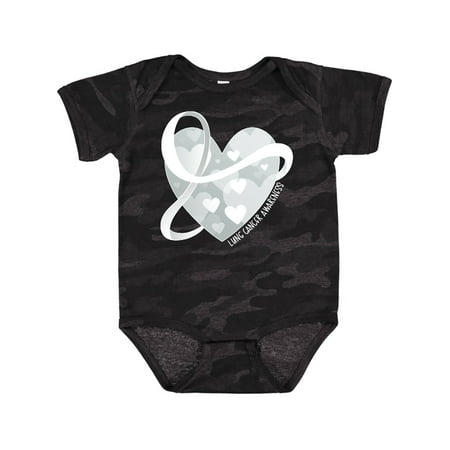 

Inktastic Lung Cancer Awareness White Ribbon Around Heart Gift Baby Boy or Baby Girl Bodysuit