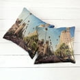 thumbnail image 6 of Ambesonne Urban Throw Pillow Cover 2 Pack, Beverly Hills Street View, 18", Pale Blue Peach Green, 6 of 7