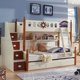 thumbnail image 4 of Wooden Bunk Bed For Children From 5 To 8 Years Old Northern European Style Modern Girl Bedroom Furniture Simple Kid's Bed My Lux Decor Round, 4 of 11