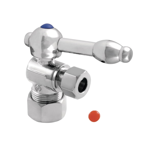 Kingston Brass CC53301KL 5/8-Inch O.D. Comp x 3/8-Inch O.D. Comp Quarter-Turn Angle Shut-Off Valve in Polished Chrome
