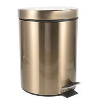 WEAVILUX Study Trash Can Easy to Paper Bin Gold 1Set