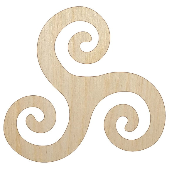 Triskele Triskelion Triple Spiral Celtic Symbol Wood Shape Unfinished Piece Cutout Craft DIY Projects - 4.70 Inch Size - 1/8 Inch Thick