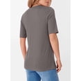 thumbnail image 4 of ANRABESS Womens Half Sleeve Tops Crewneck Shirts Basic Fit Tee Trendy 2026 Spring Summer Business Casual T-Shirts Gray Taupe XXL, 4 of 7