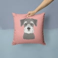thumbnail image 2 of Dog Face Checkerboard Design Fabric Decorative Pillow, 2 of 4