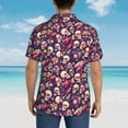 thumbnail image 4 of Gukieu music Skull record Guitar Print Men's Short-sleeved Shirts, Button-down Lapel Hawaiian Shirts, T-shirts, Beach Vacation Summer Casual Wear,3X-Large, 4 of 7