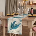 thumbnail image 2 of Table Runners 72 Inches Long Dress Scarves, Teal Sea Turtle Coastal Farmhouse Kitchen/Dining Table Runner, Coffee Tablerunners, Vintage Summer Beach Nautical 14x72 Inch, 2 of 9