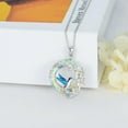 thumbnail image 2 of Hummingbird/Koala/Cat/Frog/Panda Crystal Necklace for Women 925 Sterling Silver Circle Crystal Animal Pendant Necklace Animal Jewelry Birthday Graduation Gift For Women, 2 of 10