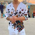 thumbnail image 2 of Chemise à Manches Longues pour Hommes Mode Décontractée Col en V Pull Imprimé T-Shirt Blouse, 2 of 9