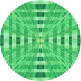 thumbnail image 1 of Ahgly Company Machine Washable Indoor Round Transitional Neon Green Area Rugs, 5' Round, 1 of 7
