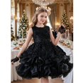 thumbnail image 2 of Girls' Evening Dress High End Rose Sequined Puffy Dress Children's Birthday Party Dress 6 13 Years Old, 2 of 8
