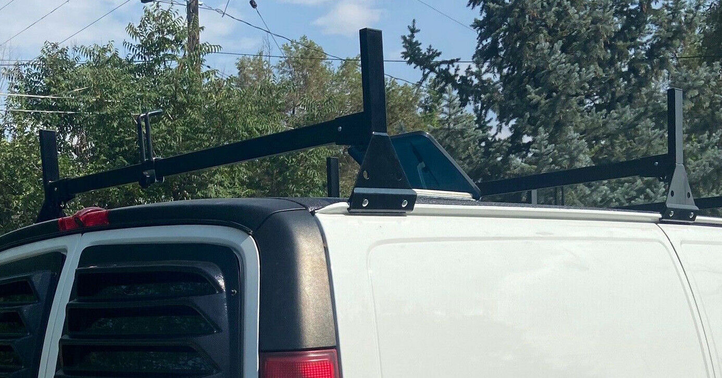 Kojem 59" Ladder Roof Racks 3 bar Van for 1996-Up Chevy Express Fullsize 750 LBS Capacity Steel Black