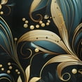 thumbnail image 4 of Designart "Hollywood Grandeur In Gold And Black II" Floral Blackout Curtain Single Panel, 4 of 4