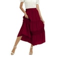 thumbnail image 6 of Women's Polka Dot Hollow Out Long Skirt Lace Stitching Pleated Loose High Waist Dress, 6 of 8