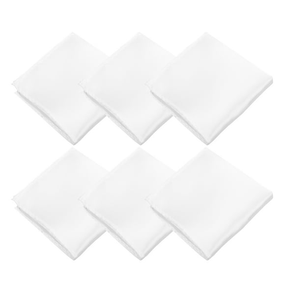 Luxshiny 6-Pack White Men’s Suit Pocket Squares Fabric Handkerchiefs Decorative Accessories for Weddings and Formal Events