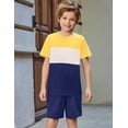 thumbnail image 4 of Arshiner Boys' 2-Piece Cotton Outfit Color Block T-Shirt and Shorts Set Summer Camo Clothes, 4 of 6