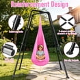 thumbnail image 4 of SEMOPRUS Sensory Swing Chair with Stand, X-Shaped Swing Frame with Set for Kids & Adults Indoor Outdoor, 330LBS Weight Capacity, Pink, 4 of 8