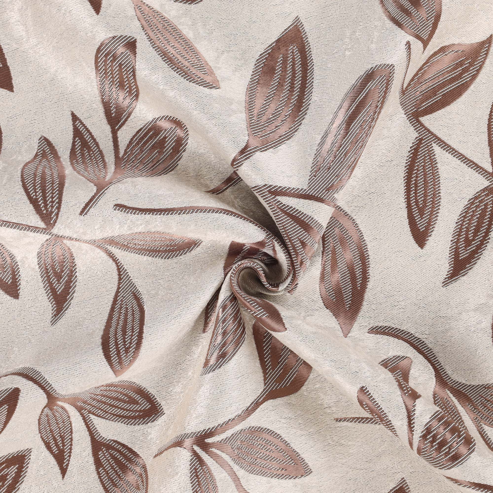 Superior Blackout Leaves Curtains Set of 2, Light Filtering Grommet Curtain Panel Set, White-Copper, 52"W x 84"L