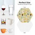 thumbnail image 6 of Rateoe Animal Tree Drawing Drink Coasters Set of 4 Leather Coasters Spill Protection for Table Desk,Durable and Non Slip Leather Coaster ,4 Inches Drink Mats-Hexagon, 6 of 6