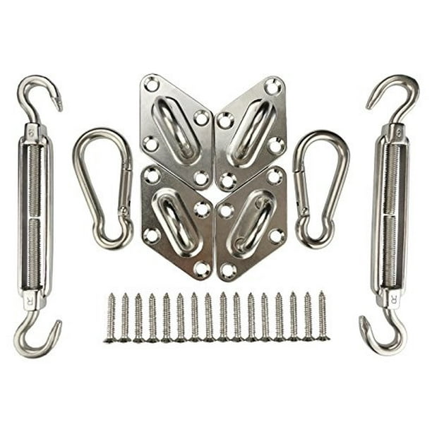 Sun Shade Sail Installation Stainless Steel Heavy Duty Hardware Kit of Rectangle Sails AntiRust