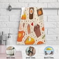 thumbnail image 4 of Dreamtimes Pumpkin Latte Spice Hand Towels 2 PCS, Ultra Soft and Highly Absorbent, Autumn Themed Decorative Fingertip Towel for Home, Bathroom, Kitchen, 28.3"x14.4", 4 of 5