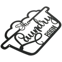 Rustic Metal Quote Cutout Laundry Sign Vintage Poster Stickers Black