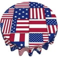 thumbnail image 5 of 4th of July Patriotic Tablecloth Round 60 Inch Independence Day American Flag Washable Wrinkle Stain-Resistant Polyester Table Cloth Holiday Decorations For Home Party Picnic Kitchen Dining Outdoor, 5 of 6