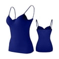 thumbnail image 3 of Camisole with Built In Bra Adjustable Strap Breast Cup Daily Sexy Casual Plus Size Tank Tops,Blue 4XL, 3 of 3