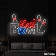 thumbnail image 3 of Craftnamesign Let's Bowl Neon Sign, Bowling Club LED Sign, Game Room Decor, 3 of 4
