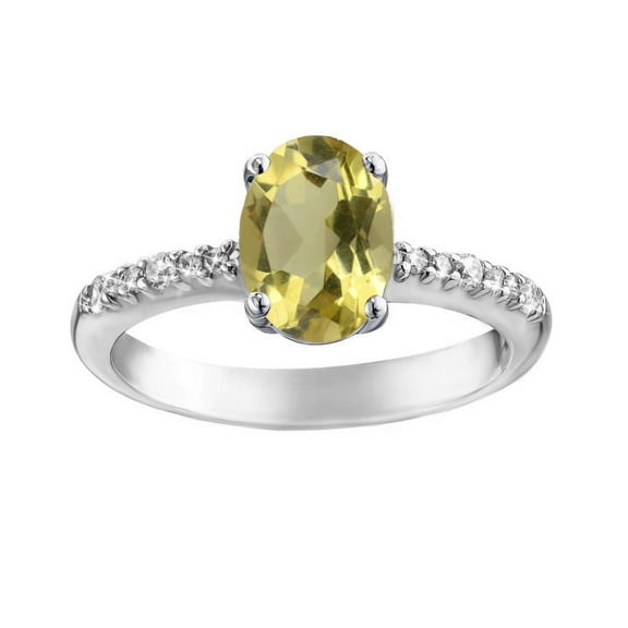 925 Sterling Silver 7X5 Mm Natural Citrine November Birthstone Jewelry Silver Ring