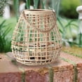 thumbnail image 3 of Rustic Bamboo Candle Holder Lantern Shape Ornament for Home Table 28x30cm, 3 of 7