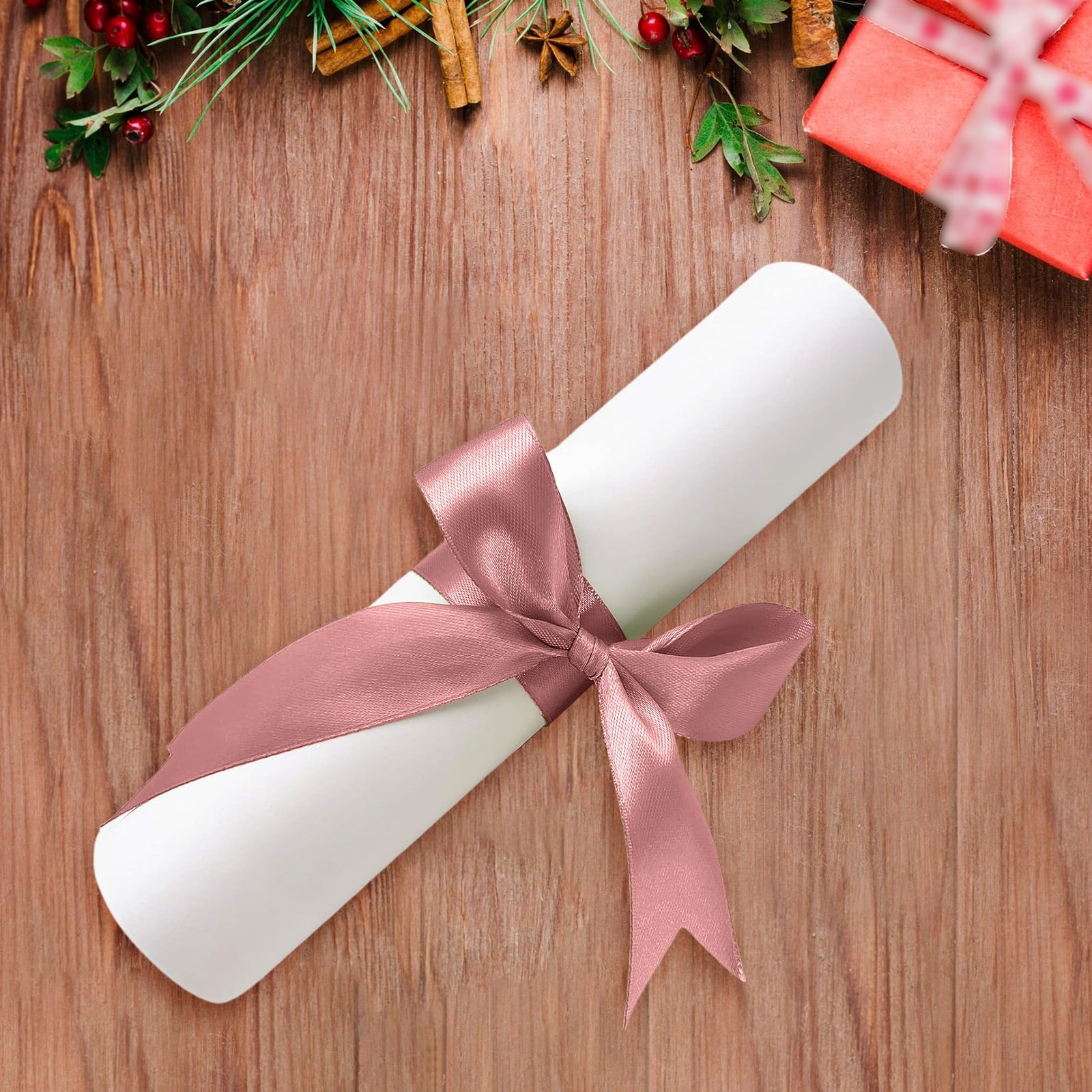 Satin Ribbon for DIY Art Crafts, Christmas Gift Wrapping 1 inch x 24 Yards Ribbon for Flower Bouquet, Hair Bows Making, Wreaths, Special Party Decoration, Sewing Projects, 1Pc(Pink,866x1")