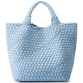 thumbnail image 1 of Bolso tejido para mujer, bolso de mano de cuero vegano, bolso grande de viaje de playa de verano y bolso de hombro retro hecho a mano, 1 of 5