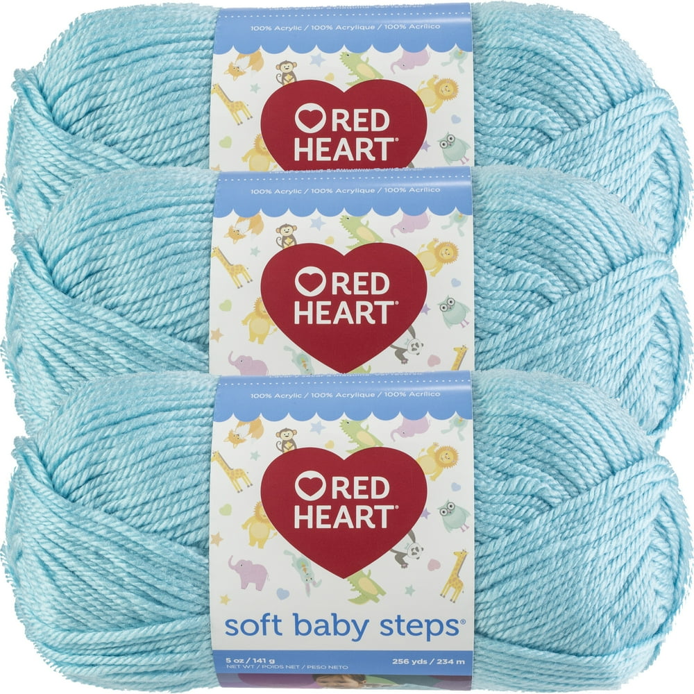Red Heart Soft Baby Steps YarnAqua, Multipack Of 3
