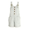 thumbnail image 4 of Shortalls for Women Denim Shortalls Button Front Wide Leg Adjustable Tie Straps Pockets Plus Size Cooling Shirt Fall Outfits for Women Casual Autumn Tops,White,M, 4 of 8