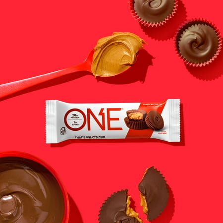ONE Brands Protein Supplement Bar, Peanut Butter Cup, 20g Protein, 12 Count