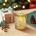 thumbnail image 4 of AYktou Christmas Glass Candle Holders, Glitter Aromatic Candlestick Candle Cup Candlelight Dinner Christmas Decorations Candle Holders Cup for Wedding Birthday Table Centerpieces Layout, Yellow, 4 of 7