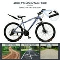 thumbnail image 5 of 26 Inch Mountain Bike for Adult, 27-Speed Dual Suspension High-Carbon Steel MTB Bicycle, Dual Disc Brake Bikes for Men Women, Silver, Blue, Gray and Red, 5 of 10