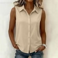 thumbnail image 5 of cocolona Womens Summer Tank Tops Sleeveless Collar Button Basic Shirts Dressy Casual Solid Color Blouses, 5 of 5