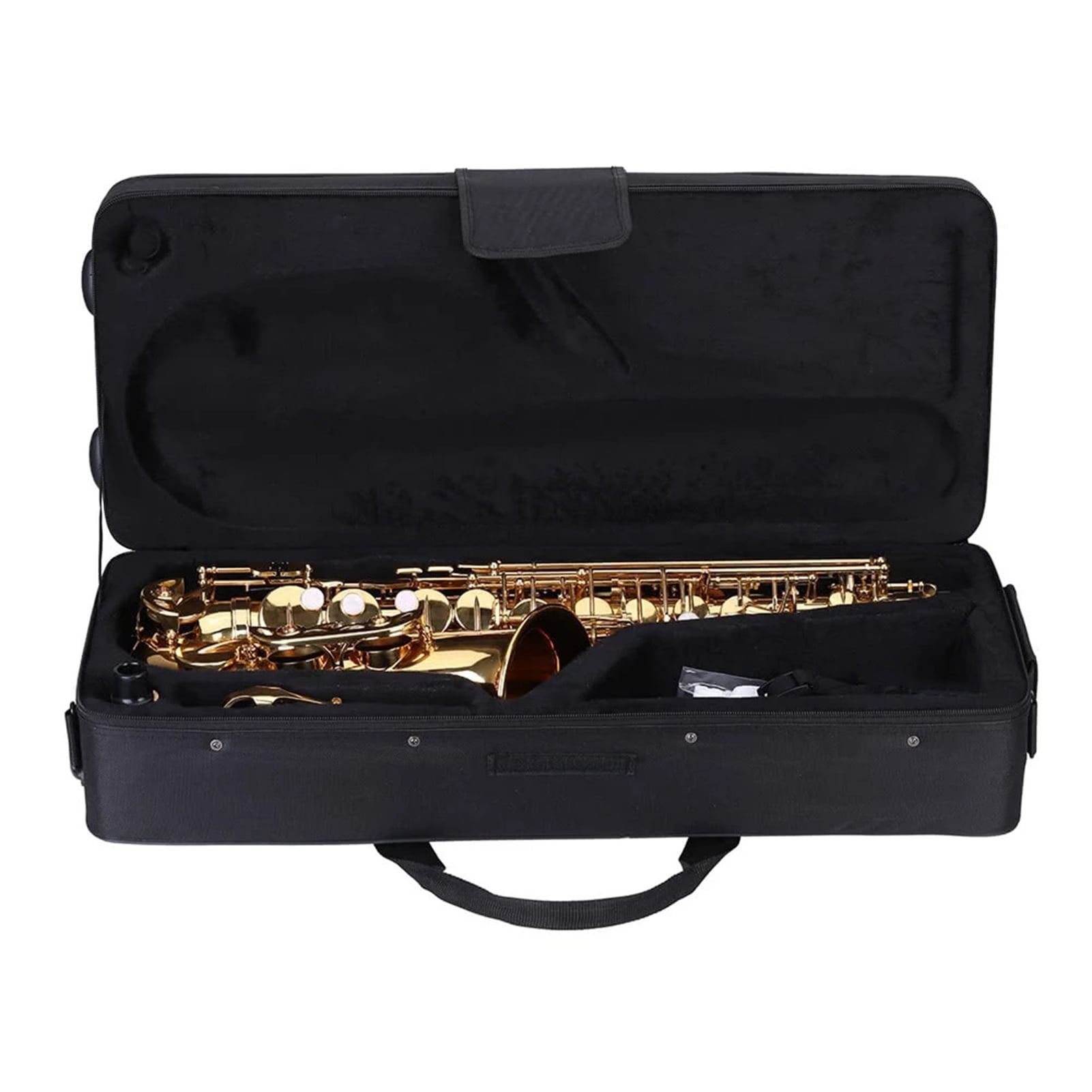 Eb Alto Saxophone Brass Lacquered Gold E Flat Sax 802 Key Type Woodwind Instrument with Cleaning Brush Cloth Gloves Strap Padded Case
