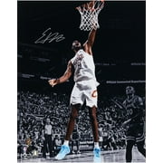 Evan Mobley Cleveland Cavaliers Autographed 16" x 20" White Jersey Dunk Spotlight Photograph - Fanatics Authentic Certified